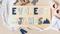 Wooden Puzzle with Two Names, Easter Gifts, Personalized Gift for Kid, Learning Toy, Wood Toy, First Birthday Gift, Woodland Nursery