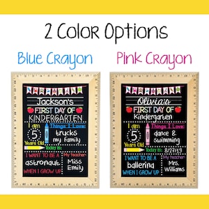 First Day of School Sign, First Day of Kindergarten Sign, 1st Day of Preschool, Back to School Chalkboard, Reusable, First and Last Day Sign image 3