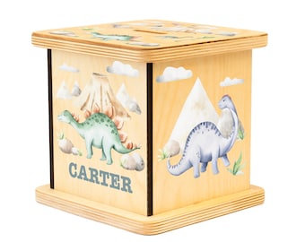 Dinosaur Piggy bank, Christmas Gifts For Boys, Personalized Baby Boy Gift, Coin Bank, Dinosaur Birthday, Kids Piggy Bank, Custom Money Box