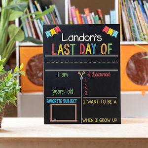 First Day of School Sign, First Day of Kindergarten Sign, 1st Day of Preschool, Back to School Chalkboard, Reusable School Sign, Last Day image 10