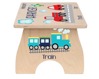 Toddler Step Stool, Truck Step Stool for Kids, Personalized