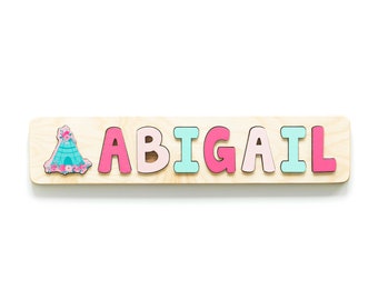 Boho Wooden Name Puzzle, Easter Gifts for Girl, Birthday Gift for Girl, Wooden Toys, Personalized Gift for Kids, Custom Name Puzzle