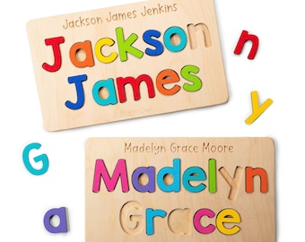 Wooden Name Puzzle, Easter Gift for Kids, Full Name Puzzle, Personalized Gifts Toddler , Montessori Toys, Baby Shower Gift, Newborn Gift
