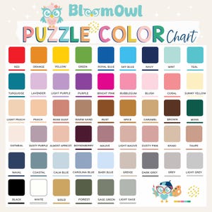 a color chart for the bloomow puzzle color chart