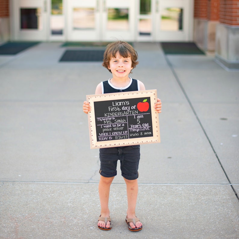 First Day of School Sign, First Day Last Day of School Chalkboard, First and Last Day, Back to School, 1st Day of Kindergarten, Preschool image 8