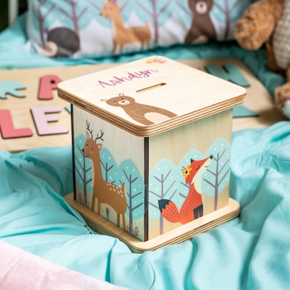 Woodland Piggy Bank Nursery Decor For Girl Woodland Animal