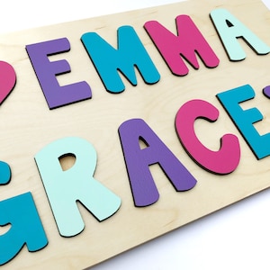 Wooden Name Puzzle, Easter Gifts for Kids, Nursery Decor, Toddler Gift, Educational Toys, Personalized Gift, Wood Toy, Custom Name Puzzle