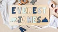 Wooden Puzzle with Two Names, Easter Gifts, Personalized Gift for Kid, Learning Toy, Wood Toy, First Birthday Gift, Woodland Nursery