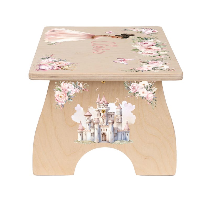 Princess Stool Princess Step Stool, Personalized Stool for Girls, Princess Birthday ...
