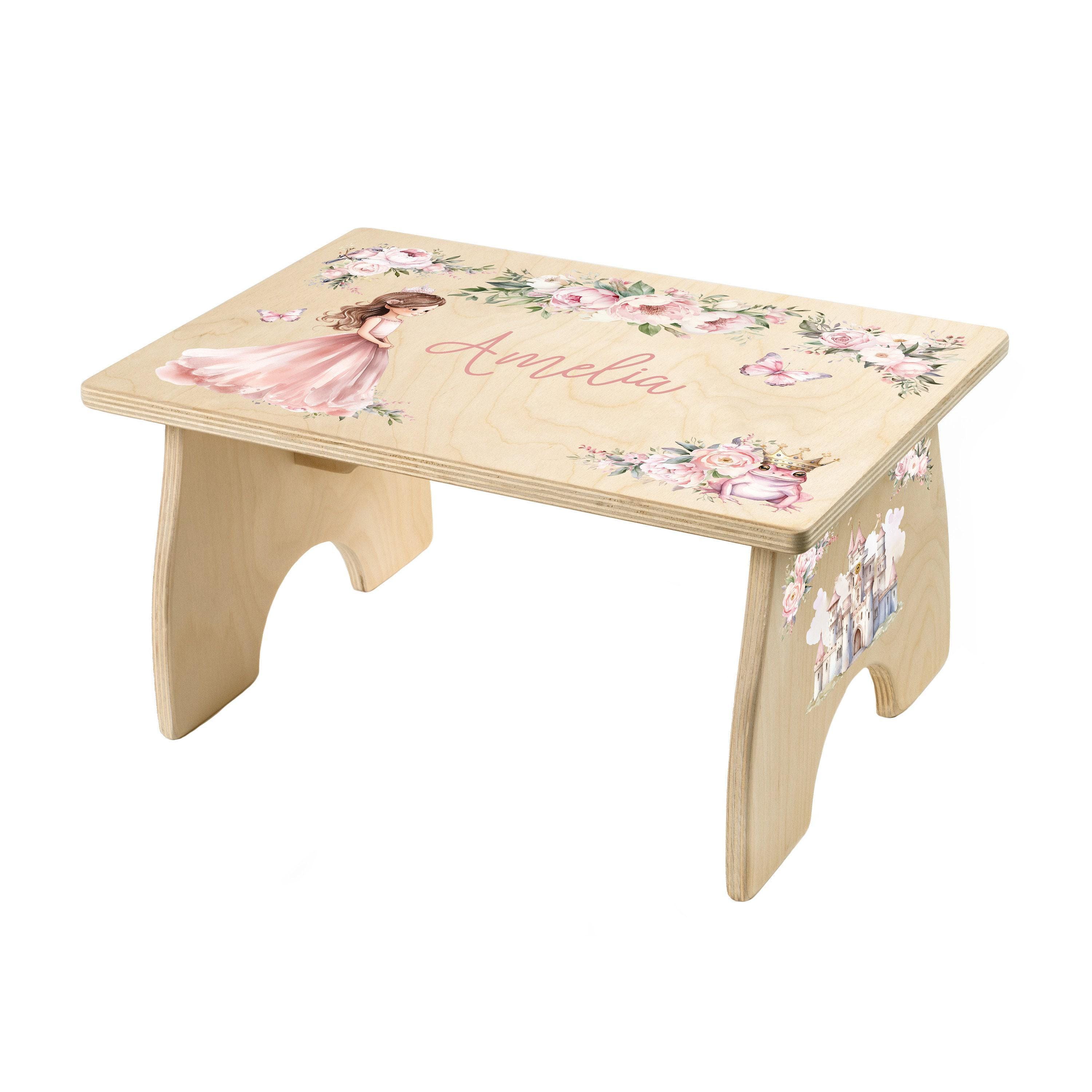 Princess Stool Princess Step Stool, Personalized Stool for Girls, Princess Birthday ...