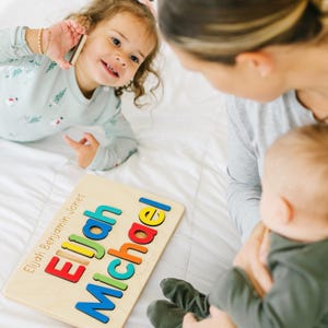 Wooden Name Puzzle, Easter Gift for Kids, Full Name Puzzle, Personalized Gifts Toddler , Montessori Toys, Baby Shower Gift, Newborn Gift image 6