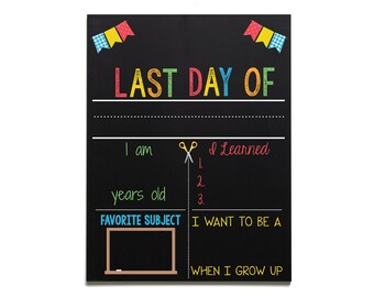 Last Day of School Chalkboard, Personalized Reusable Real Chalkboard, Children's Photo Prop, First Day of School Sign, Back to School Board