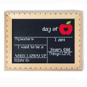 First Day of School Sign, First and Last Day of School Sign, Back to School Sign, School Board, Kindergarten Sign, Preschool Sign, 1st Day Apple with Heart