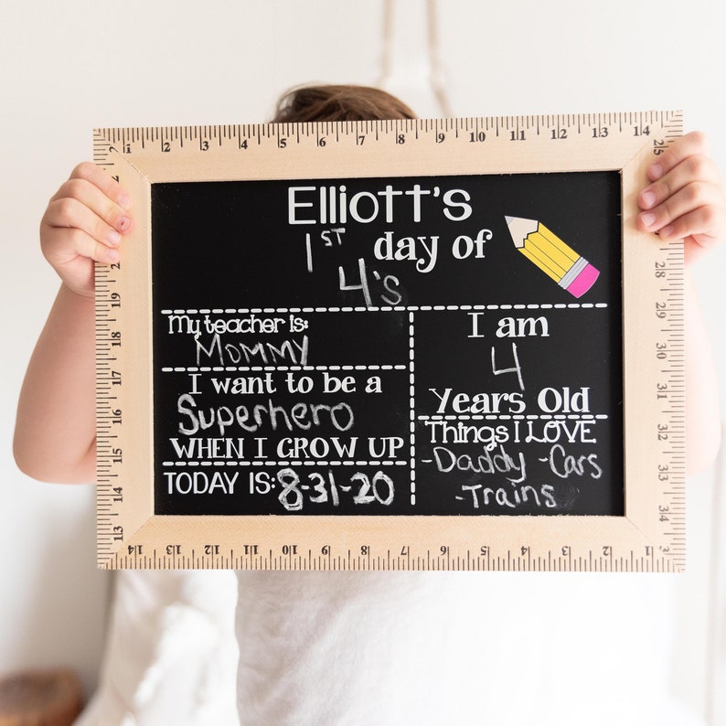 First Day of School Sign, First Day Last Day of School Chalkboard, First and Last Day, Back to School, 1st Day of Kindergarten, Preschool Pencil