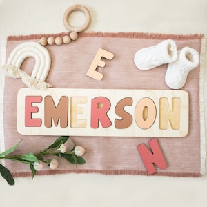 Wooden Name Puzzle, Easter Gift for Kids, Name Puzzles for Toddlers, Montessori, First Birthday, Baby Shower Gift, Custom Name Puzzle image 2