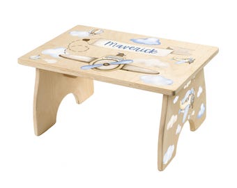 Airplane Step Stool for Kids, Toddler Step Stool, Wooden Personalized Childrens Stool, Montessori Furniture, Easter Gift for Kids, Bathroom