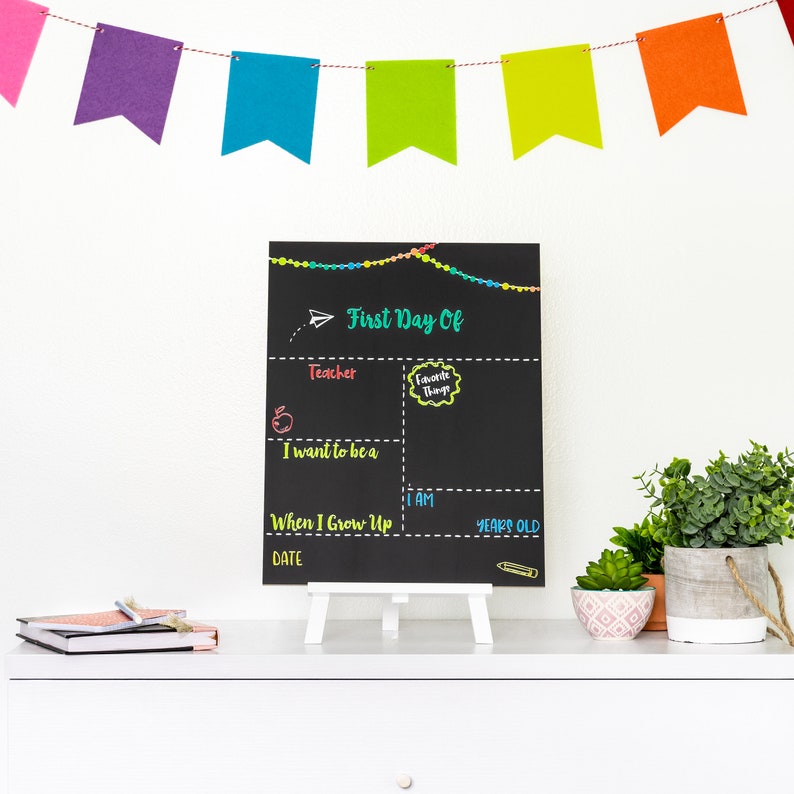 Back to School Sign Reusable Chalkboard Personalized First Etsy