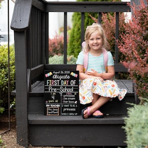 First Day of School Sign, Back to School Chalkboard, Reusable 1st Day Board, Last Day Sign, Kindergarten, First Grade, Preschool, Photo Prop