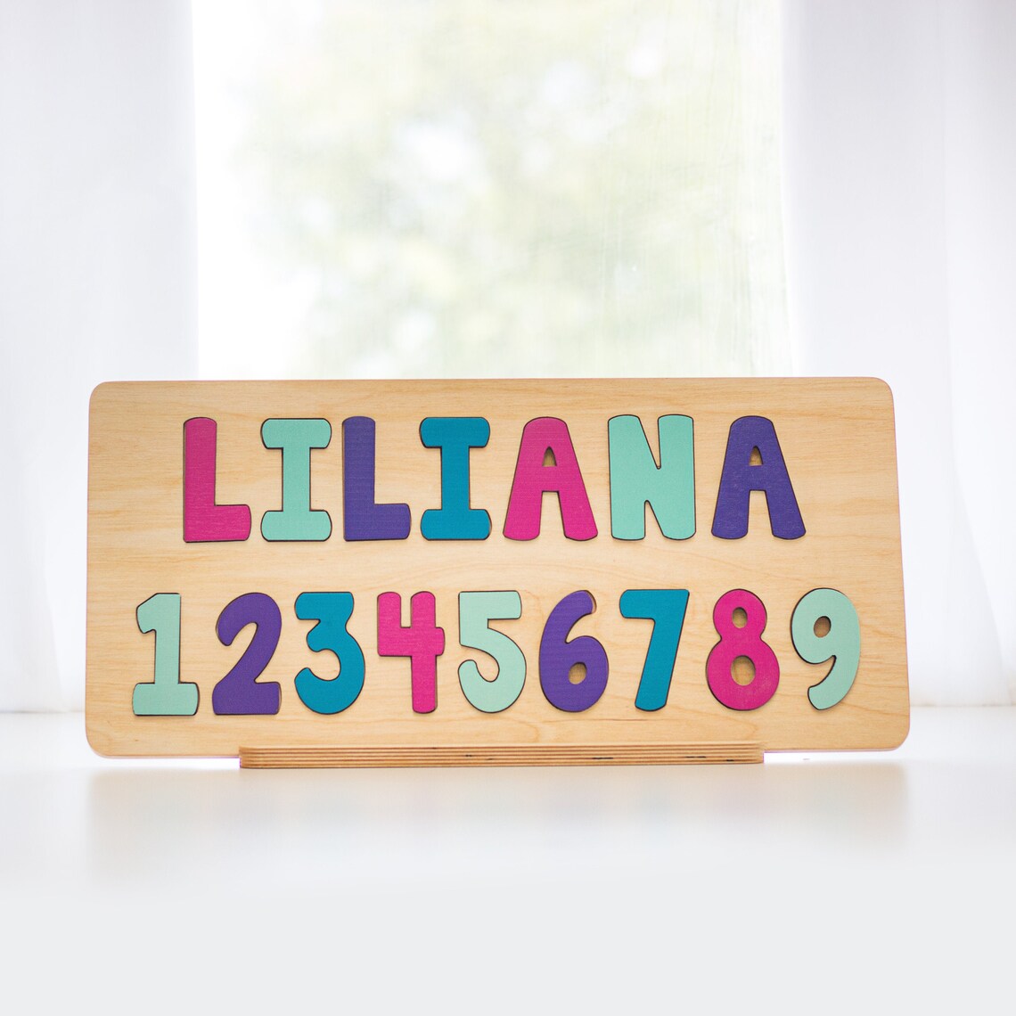 Wooden Name Puzzle for Toddler With Numbers Learning Toy - Etsy