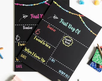 First Day of School Sign, First Day Chalkboard, 1st Day of School, Back to School Chalkboard, Reusable Chalkboard, Last Day of School Sign
