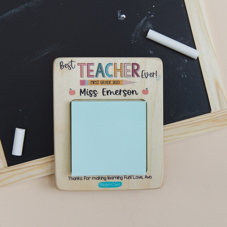 Teacher Appreciation Gifts, Sticky Note Holder, Post it Holder, Personalized Teacher Gifts, End of Year Gift for Teacher image 4