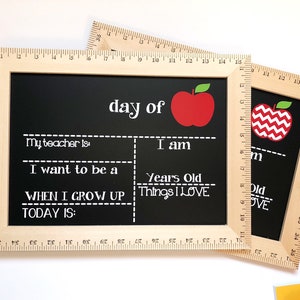 First Day of School Sign, 1st Day of School, First and Last Day, Back to School Chalkboard, 1st Day of Kindergarten, Preschool, Reusable image 10