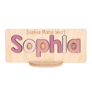 Wooden Name Puzzles, Easter Gift for Girls, Full Name Puzzle, Baby and Toddler Toys, Montessori Toys, Baby Shower Gift, Personalized Name