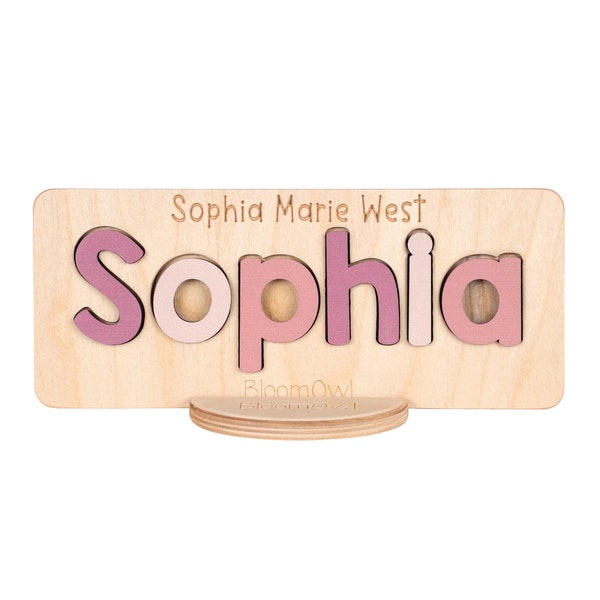 Wooden Name Puzzles, Easter Gift for Girls, Full Name Puzzle, Baby and Toddler Toys, Montessori Toys, Baby Shower Gift, Personalized Name
