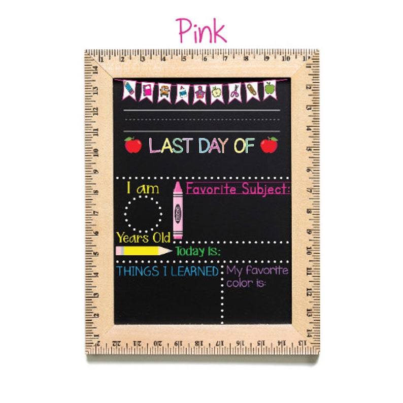 First Day of School Sign, First Day of Kindergarten Sign, 1st Day of Preschool, Back to School Chalkboard, Reusable, First and Last Day Sign image 10