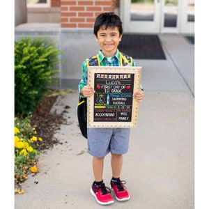 First Day of School Sign, First Day of Kindergarten Sign, 1st Day of Preschool, Back to School Chalkboard, Reusable, First and Last Day Sign image 8