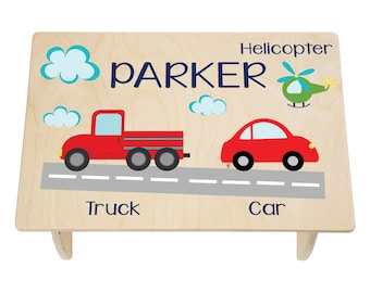 Toddler Step Stool, Truck Step Stool for Kids, Personalized