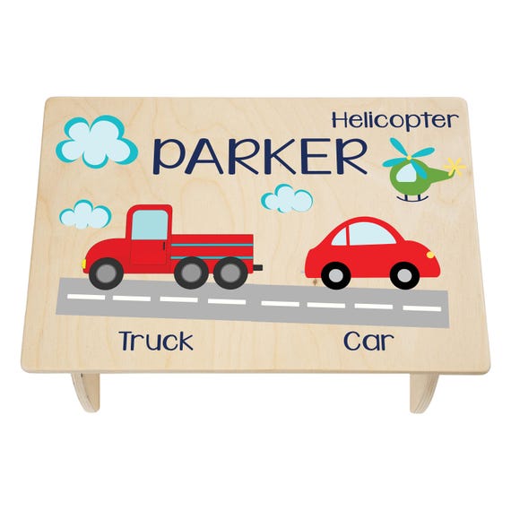 Toddler Step Stool, Truck Step Stool for Kids, Personalized