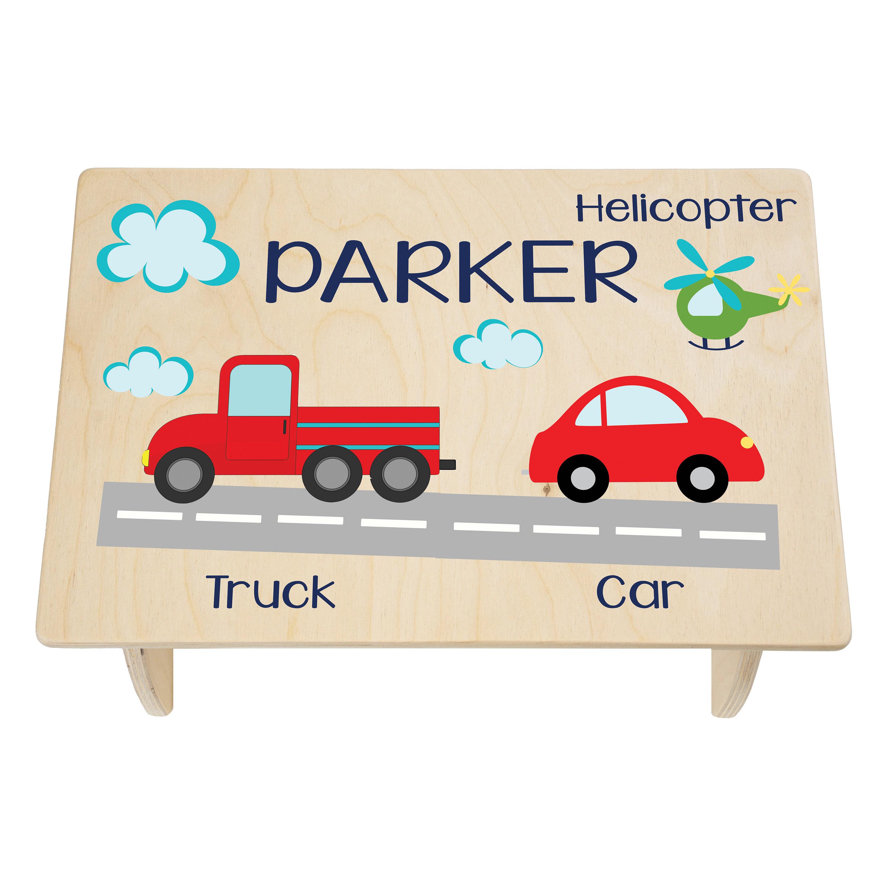 Toddler Step Stool, Truck Step Stool for Kids, Personalized