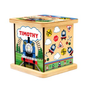 Train Piggy Bank for Boys, Train Bedroom, Baby Boy Gift, Wooden Name Coin Transportation Bank, 1st Birthday