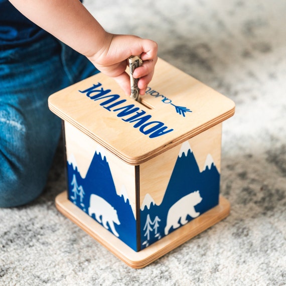 Tirelire En Bois Pour Enfants Tirelire Boîte De Rangement - Temu France