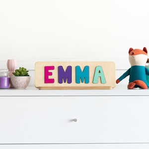 Wooden Name Puzzle, Easter Gift for Kids, Name Puzzles for Toddlers, Montessori, First Birthday, Baby Shower Gift, Custom Name Puzzle image 4