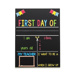 First Day of School Sign, First Day of Kindergarten Sign, 1st Day of Preschool, Back to School Chalkboard, Reusable School Sign, Last Day image 7