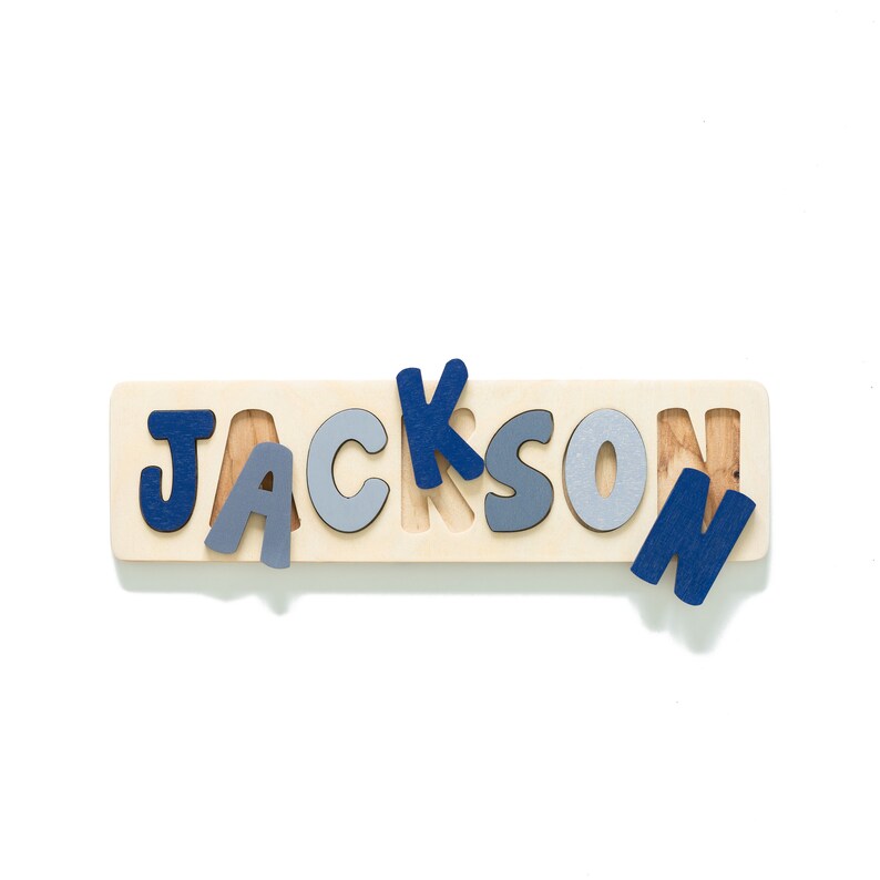 Wooden Name Puzzle Gift For Boy Baby S First First Etsy