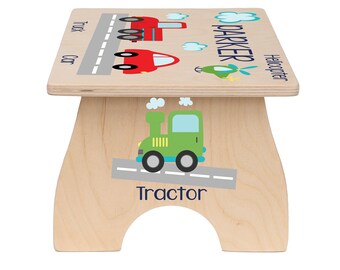 Toddler Step Stool, Truck Step Stool for Kids, Personalized