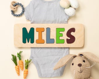 Name Puzzle for Toddlers, Easter Gifts, Personalized Gift for Kids, Wooden Toys, First Birthday Gift, Custom Name Puzzle