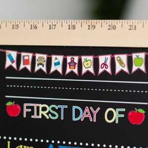 First Day of School Sign, First Day of Kindergarten Sign, 1st Day of Preschool, Back to School Chalkboard, Reusable School Sign, 1st Day image 7