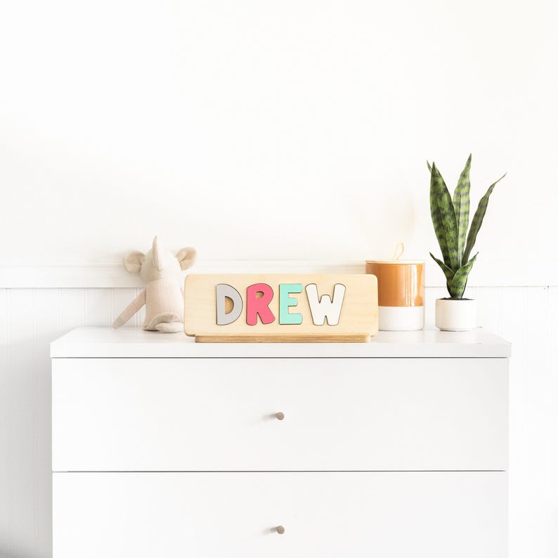 Casse-tête prénom en bois, Cadeau de la Saint-Valentin, Cadeaux de Pâques, Casse-tête personnalisé pour fille, Jouets éducatifs, Petite fille, Cadeau d'anniversaire image 7