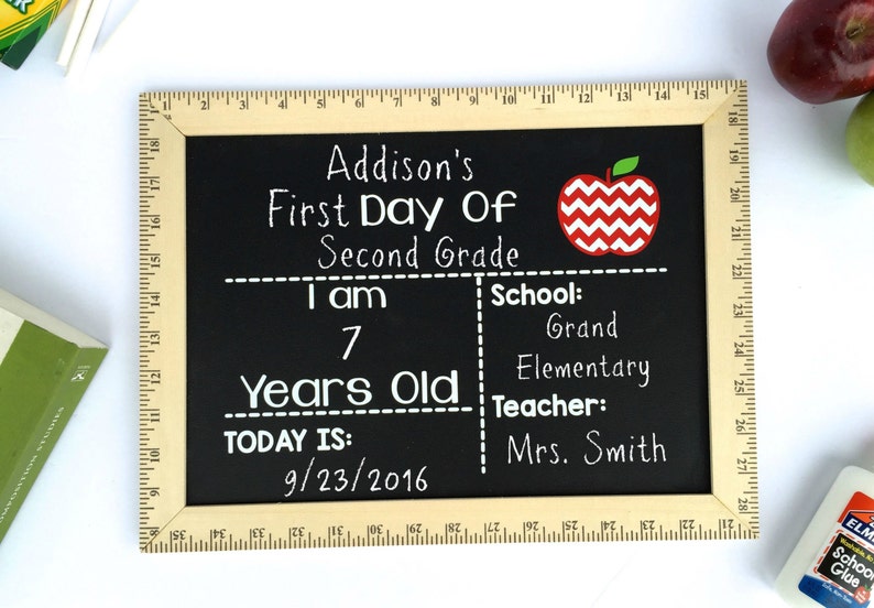 First Day of School Sign, First and Last Day of School Sign, Back to School Board, Real Chalkboard, Kindergarten Sign, Preschool, 1st Day 