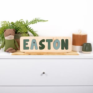 Wooden Name Puzzle, Easter Gifts, Personalized Gift for Toddler, First Birthday Gift for Boy, New Baby Gift, Gift for Kids, Montessori Toys image 5