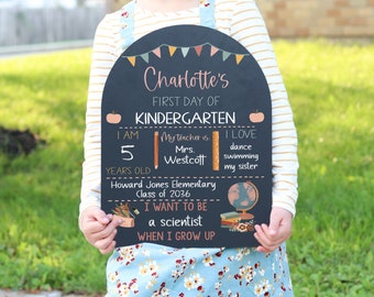 First Day of School Sign, Back to School Chalkboard, Reusable 1st Day Board, Last Day, Kindergarten, First Grade, Preschool, Ruler, BloomOwl