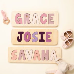 Wooden Name Puzzle, Valentine's Day Gift, Easter Gift, Personalized Gift for Girls, New Baby Gift, First Birthday, Custom Name Puzzle
