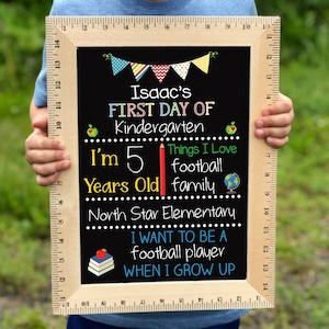 First Day of School Sign, First Day of Kindergarten, 1st Day of Preschool, Back to School Board, Reusable School Sign, Chalkboard image 3