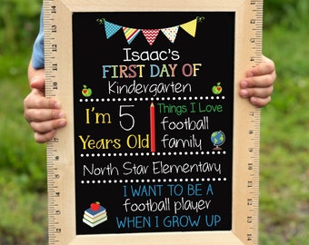 First Day of School Sign, First Day of Kindergarten Sign, 1st Day of Preschool, Back to School Chalkboard, Reusable School Sign, 1st Day