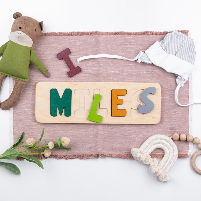 Custom Name Puzzle For Kids, Easter Gifts, Wooden Name Puzzle, Personalized Gift for Baby, Toddler Puzzle, Wooden Montessori Toys. immagine 6