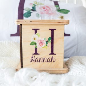 Personalized Piggy Bank, Easter Gifts For Girl, Floral Nursery Decor, Flower Girl Proposal, Girls Birthday Gift, Baptism Gift, Money Box